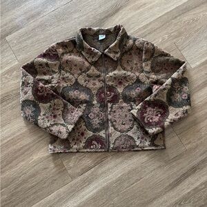 Custom One of One Floral Paisley Detroit Tapestry Cropped Jacket